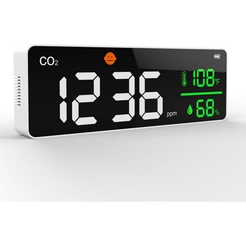 Digital Indoor/Outdoor CO2 Meter Temperature Carbon Air Quality Monitor Detector Multifunctional Household Gas Analyzer
