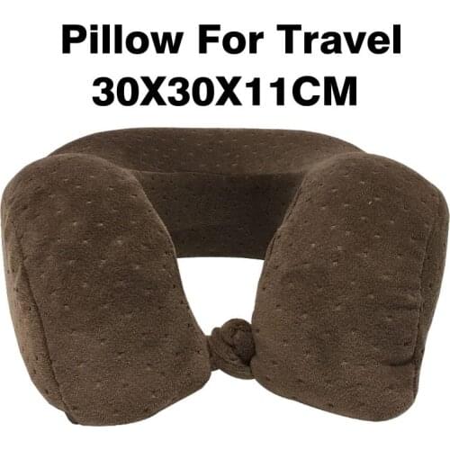 DEDUO HOME New U Shaped Memory Foam Neck Pillows Soft Slow Rebound Space Travel Pillow Solid Neck Cervical Healthcare Bedding