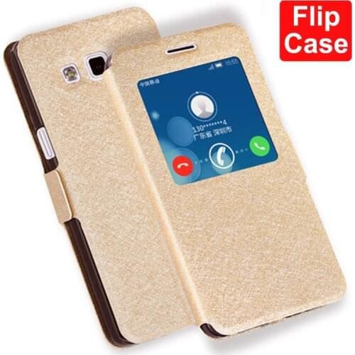 For Samsung Galaxy A5 A5000 A500F case PU Leather + front Window Phone Case For Samsung A5 A500H SM-A500F flip Cases back cover