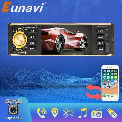 Eunavi Autoradio 4" 12V Car Radio MP5 Player Bluetooth 1 din Auto Audio Stereo Phone AUX-IN FM/USB/MP3 Player One Din radio