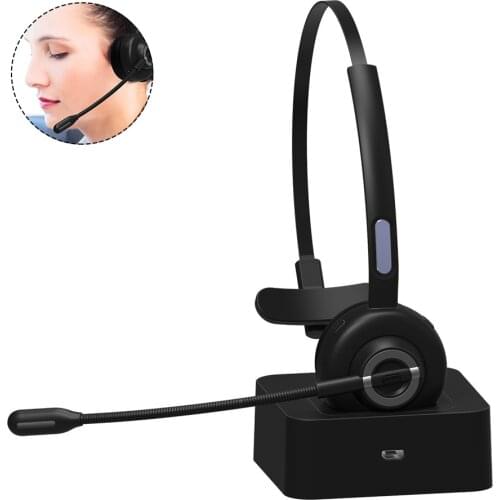 Bluetooth Headset V5.0 Business Earphone Wireless Headphone Noise Control Business Wireless Headset with Mic for Driver Sport
