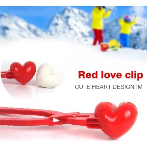 Heart Shaped Snowball Maker Winter Kid Toys Plastic Sand Ball Tool Clip For Making A Sand Building Game 34*8cm
