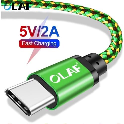 Olaf USB Type C Cable for USB C Mobile Phone Cable Fast Charging Type C Cable for Samsung Galaxy S9 S10 Huawei P30 P20 Lite cord