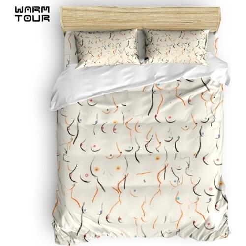 WARMTOUR Duvet Cover Breasts in Cream Duvet Cover Set 4 Piece Bedding Set For Beds DHL Shipping Method