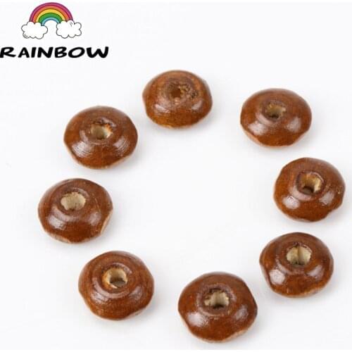 Natural Brown Flat round Shape Wooden Material Wheel Beads Fit Jewelry DIY Accessory 8x4mm 500pcs