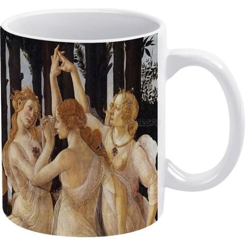 La Primavera-The Three Graces-Sandro Botticelli White Mug Custom Printed Funny Tea Cup Gift Personalised Coffee Mug Original Fam