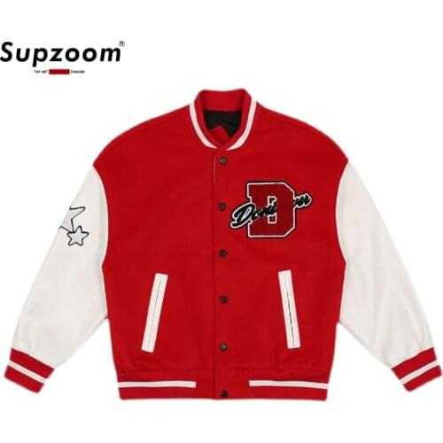 2020 Top Fashion Casual Single Breasted Spliced Rib Sleeve Brand Clothing Bomber Jacket Men Baseball Uniform Male Loose Coat