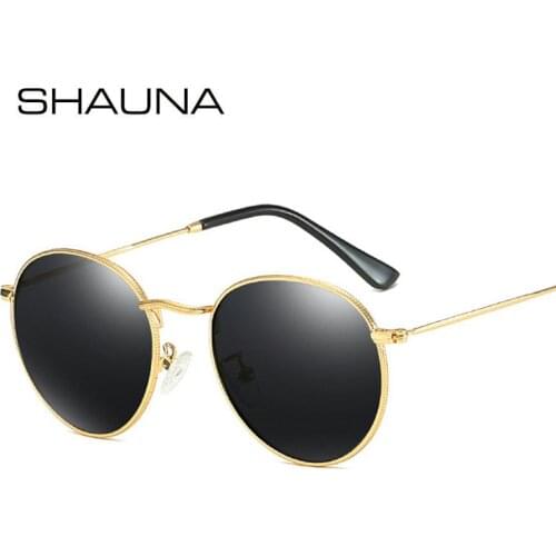 SHAUNA Classic Women Round Polarized Sunglasses Retro Men Ocean Film Glasses UV400