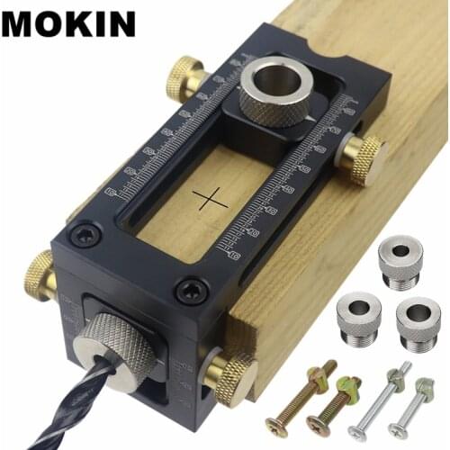 Woodworking Drill Guide Hole Puncher Locator 2 In 1 Doweling Jig For Furniture Connecting Installation Household Carpentry Tools