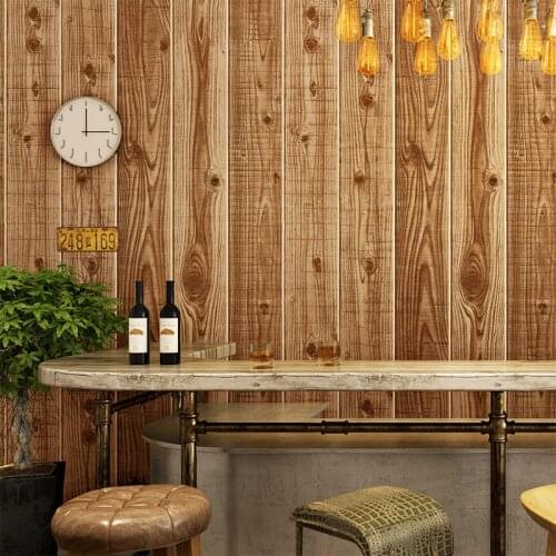 Chinese Style Retro Wood Stripe PVC Wallpaper Modern 3D Living Room Study Elders Room Home Decor Waterproof Wall Papers Roll 3D