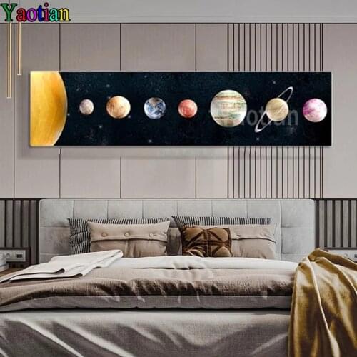 Full 3D Round Square diy Diamond Painting Space Planet Landscape 5D Mosaic Diamond Embroidery for Kids Room Nursery Wall Art