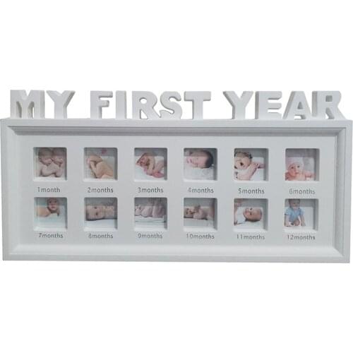 "My First Year" Baby 12 Month Photo Frame Baby Accessories Newborn Gift Set Baby Photo Frame 12 Grids Baby Keepsake Frame Items