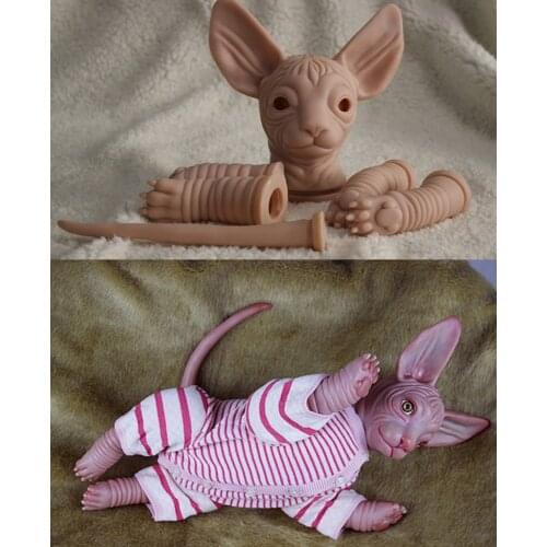 Real Looking 18inch Reborn Kits Sphynx Cat Limb Mold Unpainted DIY Handwork