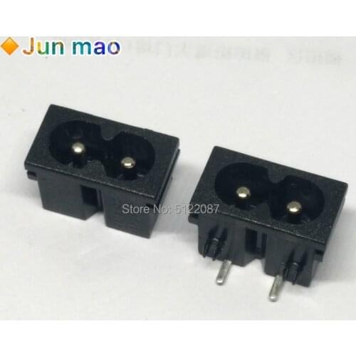 10Pc AC power outlet Two Holes 22*12MM board 2.5A250V 8-Type Eight-Pin Socket BX-180-H01 AC Power Switch Socket Copper Connector