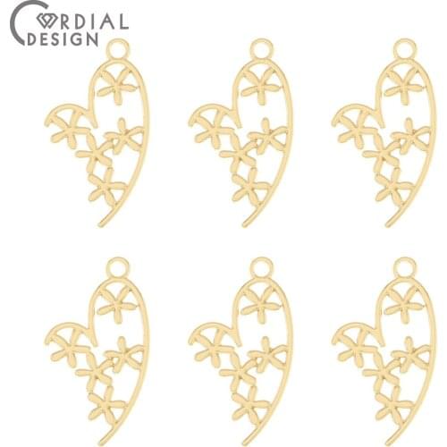 Cordial Design 100Pcs 17*30MM Jewelry Accessories/DIY Making/Earrings Connectors/Heart Shape/Earring Findings/Hand Made/Charms