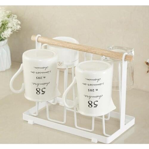Japanese Style Cup Mug Display Rack Metal Cup Holder Kitchen Accessories