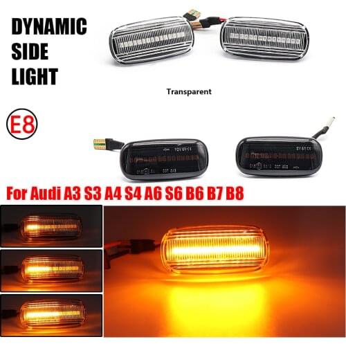 2pcs/Lot LED Dynamic Turn Signal Lamp Flowing Water Blinker Flashing Light For Audi A3 S3 8P A4 B6 B8 B7 S4 RS4 A6 S6 C5