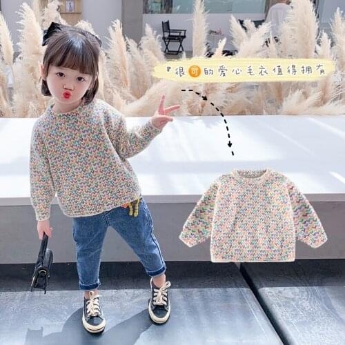Loose Baby Knitting Sweater Winter Spring Warm Girls Thicken Outerwear Buttons Long Sleeve Cotton For Kids Costume Cute Tops