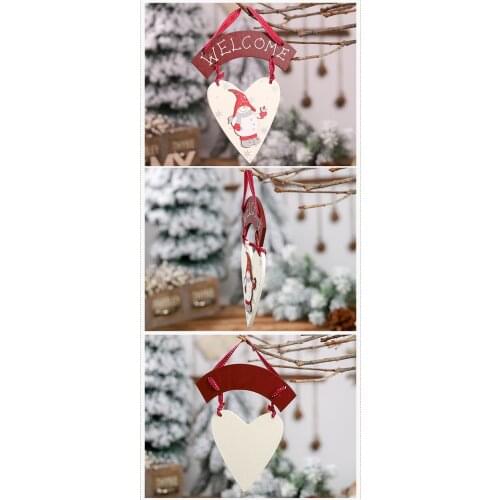 Taoup Love Heart Merry Christmas Ornaments Welcome Door Hanging Pendants Home Decor for Christmas Decor for Home Snowman Noel