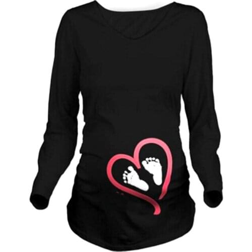 High Quality New Maternity Long Sleeve T-shirt Casual Maternity Clothing Clothes For Pregnant Women Maternity Dress