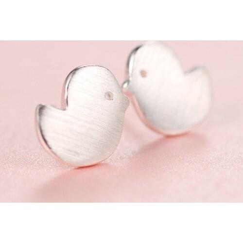 Daisies Cute Chick Stud Earrings 925 Sterling Silver Stud Earrings Statement Pendientes Brincos Fashion Jewelry