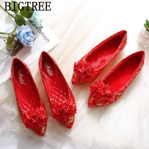 Pointed Toe Flats Womans Shoes Fashions 2020 Red Boat Shoes Women Chinese Shoes Zapatos Elegantes De Mujer Buty Damskie Ayakkabi
