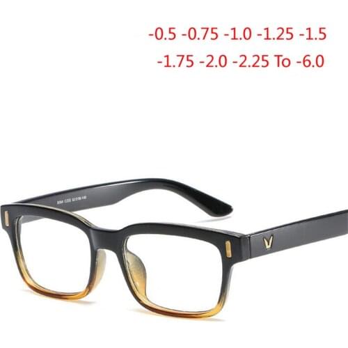 -0.5 -0.75 -1.0 To -6.0 Prescription Eyeglasses 1.56 Aspheric Lens Myopia Glasses For Unisex Literary Student Diopters Glasses