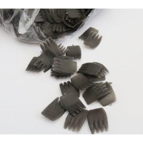 100pcs/lot 10x15mm/13x20mm black color plastic animal paw foy diy plush doll findings--size option