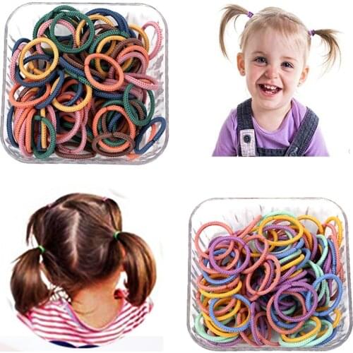 CHEER BOWS 100pcs Hair Rings Colorful Hair Bands Decoration Accessories DIY Hair Bows Handmade Crafts Materials Kids Accessories