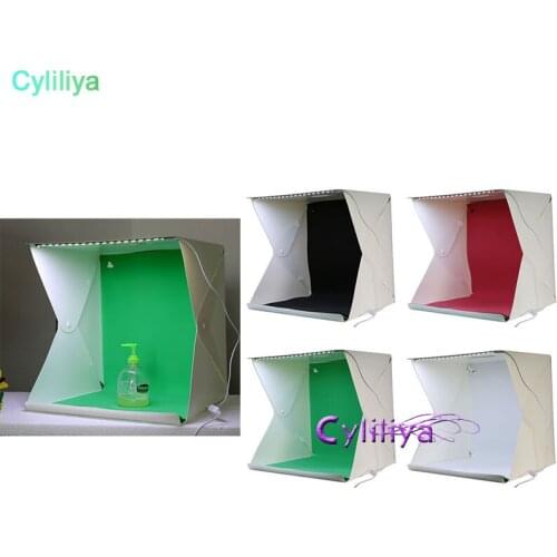 20pcs Mini Led Photo Studio Foldable Shooting Tent Lighting Tent Kit with White and Black Backdrop Portable Photography Box