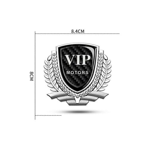 3D Silver Metal Auto Modified Grain Luxury VIP Car Trunk Side Seal Decal Badge Car Accessories