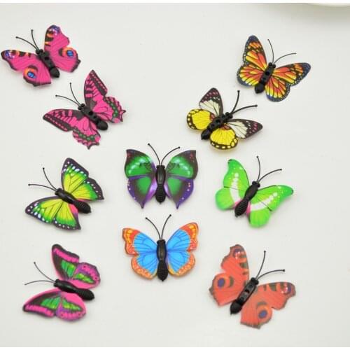 50pcs 3d PVC 4CM simulation Butterfly wall Wedding Home Party Decorative diy stickers art Decals TV fridge kids toys Multicolor