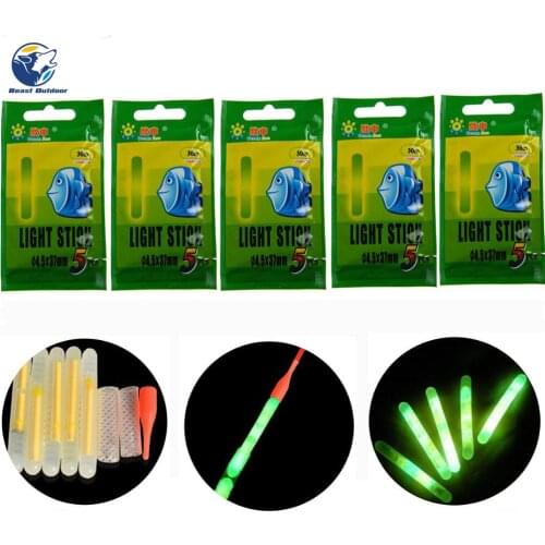 5/30/60/120PCS Fishing Float Fluorescent Lightstick Light Night Float Rod Lights Dark Glow Stick de peche fishing equipment