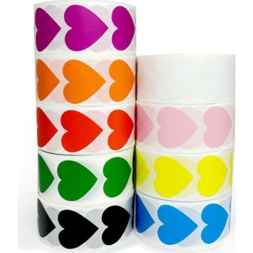500pcs/roll Heart Shaped Blank Stickers seal Labels red stickers scrapbooking for Package wedding decoration stationery sticker