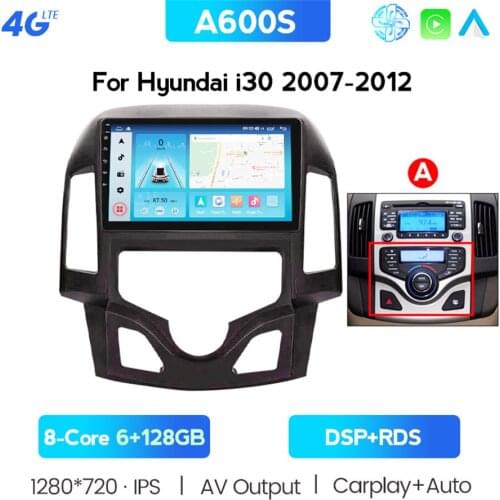 128G Android 10 Car Radio For Hyundai I30 2006-2011 Multimedia DVD Player Autoradio Touch Screen 1 Din 2din Carplay Accessories