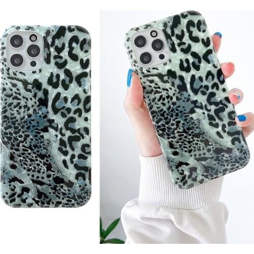 LOVECOM Green Leopard Dream Shell Phone Case For iPhone 11 12 Pro Max XR X XS Max 7 8 Plus Soft IMD Shockproof Back Cover Bumper