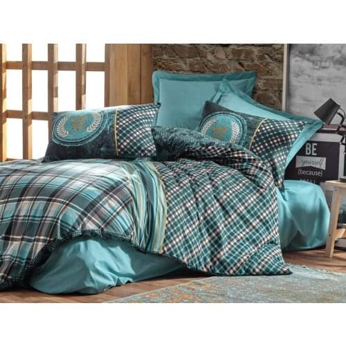 Cottonbox Masculine Enrico Double Personality Duvet cover set Petrol
