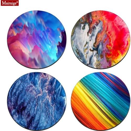 Color Marble Pattern Mouse Pad Small Texture Abstract Visual Arts Round Mousepad DIY Custom Gamer Pc Computer Desk Mat 20x20cm
