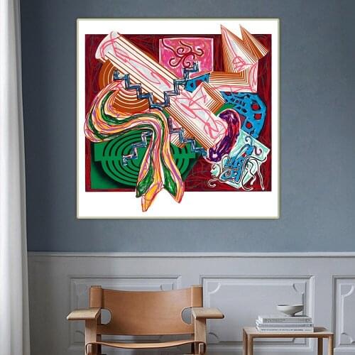 Frank Stella《Then Came a Stick and Bea》Minimalism Canvas Oil Painting Artwork Poster Picture Wall Hanging Decorations Home Decor