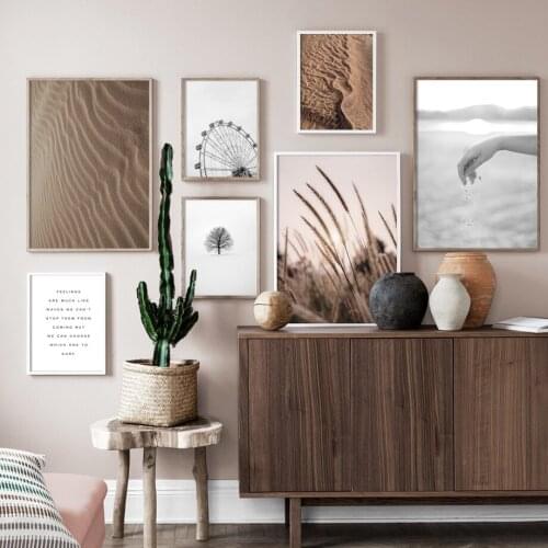 Autumn nature Tree Plant Leaf Dune Quotes Wall Art Canvas Painting Nordic Posters And Prints Wall Pictures For Living Room Decor