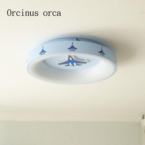 Cartoon plane creative ceiling lamp boy bedroom simple childrens room ceiling lamp LED Blue ceiling lamp