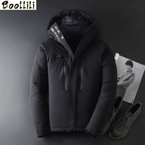 2020 Winter New Mens White Duck Down Jacket Thick Warm Hooded Fashion Casual Jackets and Coats Male Brand Clothing