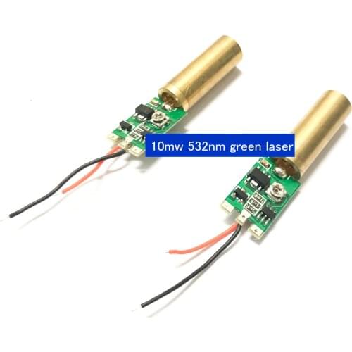 8mm diameter 10mw 532nm green laser module head DC 3V 4.2V Laser designation Pointer laser sight