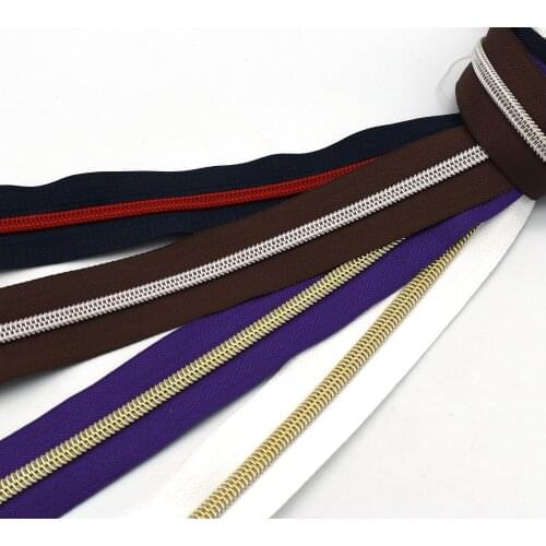 Size 5# Nylon Zipper Tape Slide with Plastic Teeth Making 3/4" Colorful Coil Zipper Zipper Heads Handbag Purse Sewing Hardware