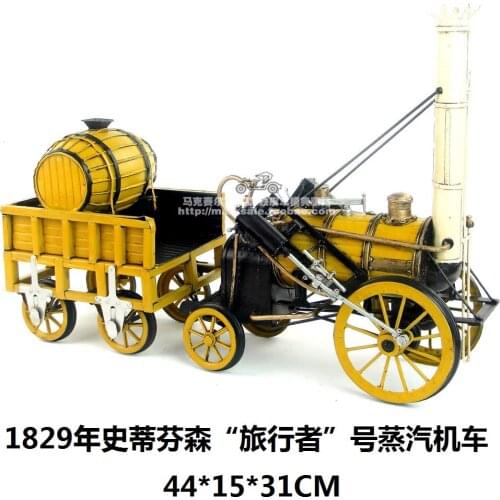 Hot Classic Europe Style Retro The 1829 Voyager Steam Locomotive Model Creative Mini Iron Craft Best Gift Home Bar Decoration