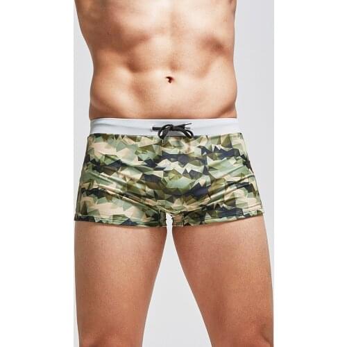 Brand man Camouflage swimwear boxer brand Mens swimming trunks Sexy beach Shorts Boxers Sports suit Men Swimsuit Surfing pants