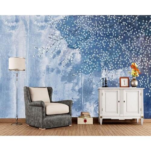 Papel de parede Nordic abstract oil painting flower wallpaper,coffee shop living room sofa TV wall bedroom bar 3d murals
