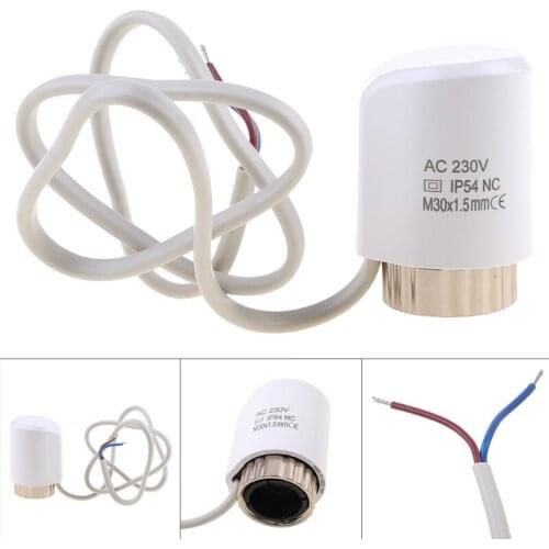 AC 230V Normally Closed NC M30*1.5mm Electric Thermal Actuator IP54 for Underfloor Heating TRV Thermostatic Radiator -Valve