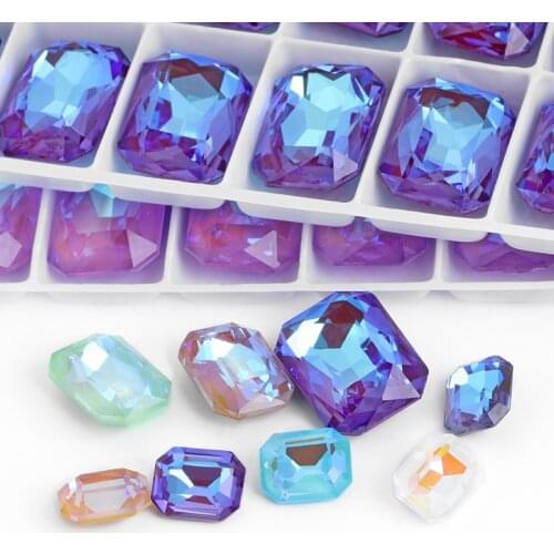 New Arrival 10x14mm Octangle Rhinestones High Quality K9 Glass Crystal Rhinestones Pointback Glass Strass DIY Accessories