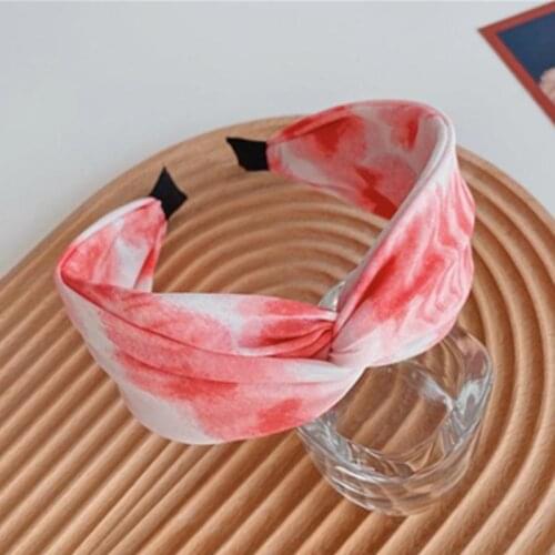 New Tie-Dye Fabric Cross Headband Women Hair Accessories Soft Hairband European Trendy Headdress Ladies Hair Headband Turban